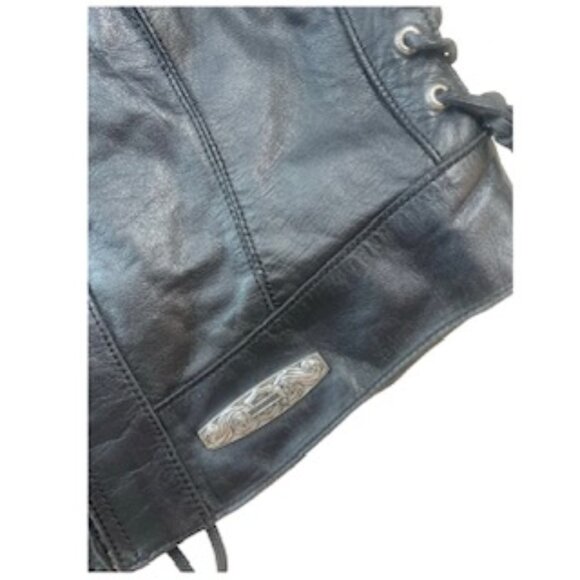 BEAUTIFUL HARLEY DAVIDSON butter Soft Leather Jacket! Velvet Lining! LACES  S/M - Picture 8 of 16